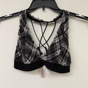PINK Victoria’s Secret Plaid Lace Bralette - Size M